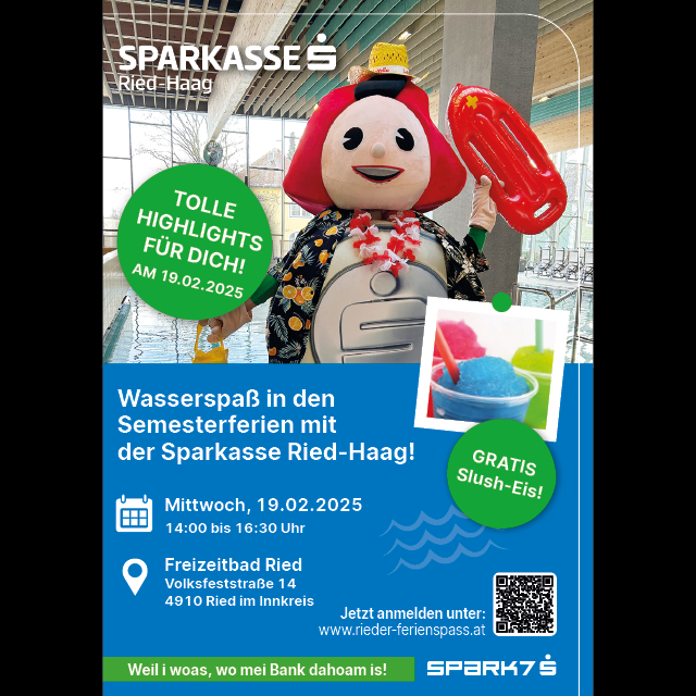 Ferienpass Aktion mit der Sparkasse Ried-Haag